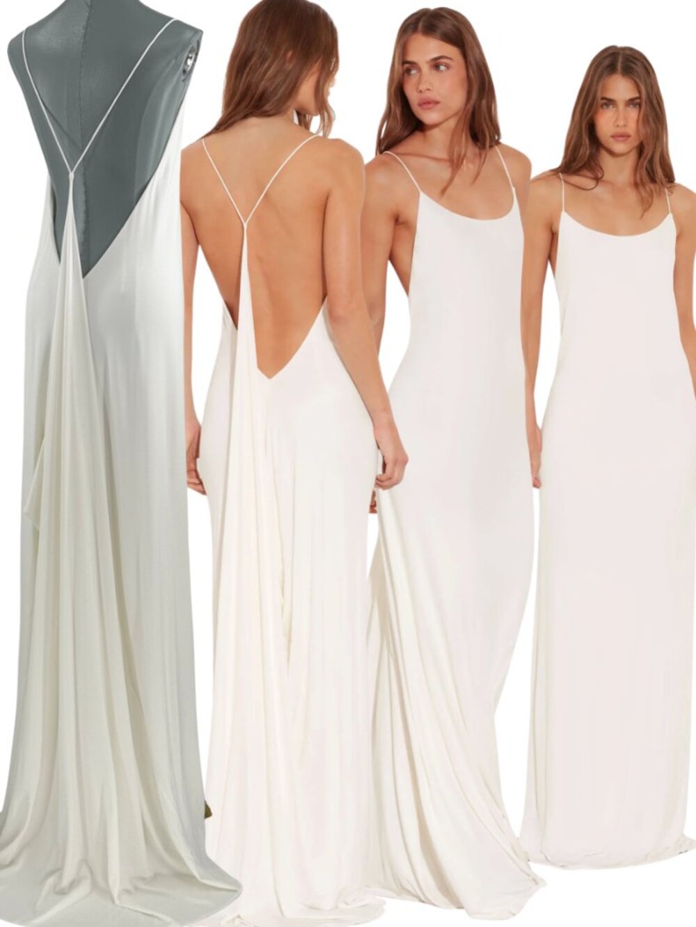 Rat & Boa Ivory Backless Maxi Slip Dress